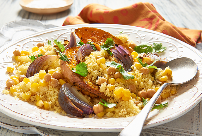 Simplot Roasted Pumpkin and Moroccan Chickpea Couscous